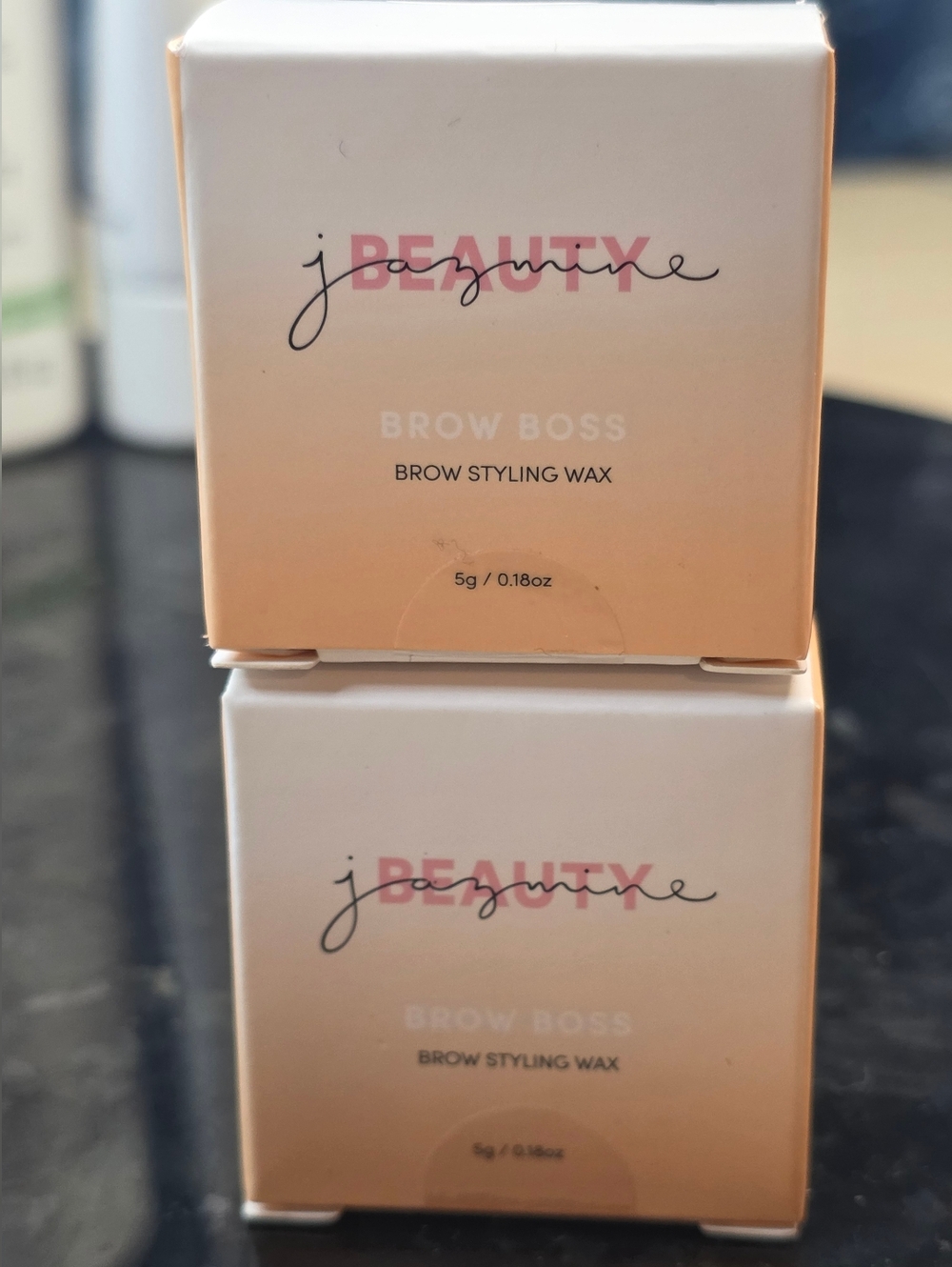 Pair Of Jazmine Beauty Brow Boss Brow Styling Wax 0.18 oz NIB Sealed